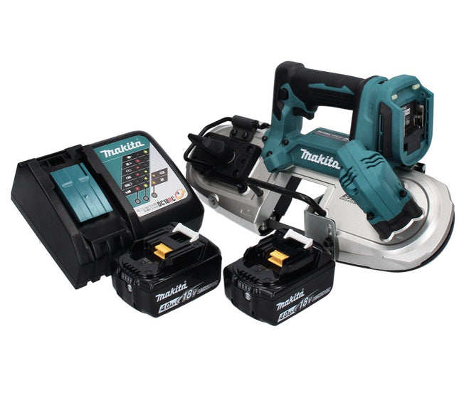 Makita DPB 183 RM Sierra de cinta sin cable 18 V 66 mm sin escobillas + 2x Baterías 4.0 Ah + Cargador