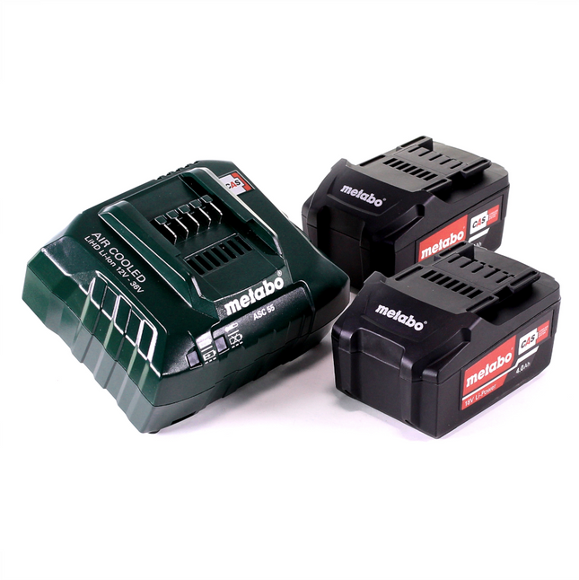 Metabo basic set 2x Li-Power batería 18 V 4,0 Ah CAS Li-Ion + cargador ASC 55 ( 685050000 )