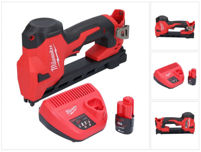 Pinza a batteria Milwaukee M12 BCST-201 12 V 19 x 25,4 mm + 1x batteria ricaricabile 2,0 Ah + caricatore