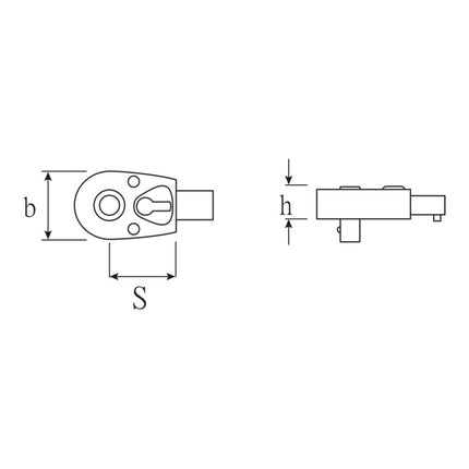 STAHLWILLE Einsteck-Hebel-Umschaltknarre 725QR/ 4 1/4 ″ 9 x 12 mm ( 4000826588 )