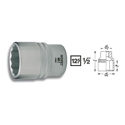 HAZET Steckschlüsseleinsatz 900Z 1/2 ″ 12-kant ( 8000466650 )
