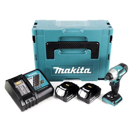 Makita DTD 155 RTJ Akku Schlagschrauber 18 V 140 Nm 1/4" Brushless + 2x Akku 5,0 Ah + Ladegerät + Makpac - Toolbrothers