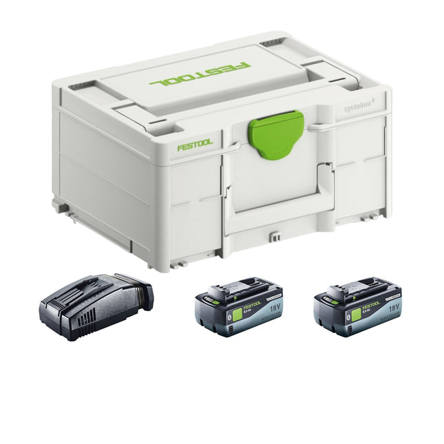 Festool SYS 18V 2x8.0/SCA16 Energy Set ( 577327 ) 2x battery 18 V 8.0 Ah + charger + Systainer
