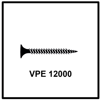 Technofast GF3535TD 12000 x Gipskartonschrauben Trockenbauschrauben 3,5 x 35 PH2 Feingewinde - Toolbrothers