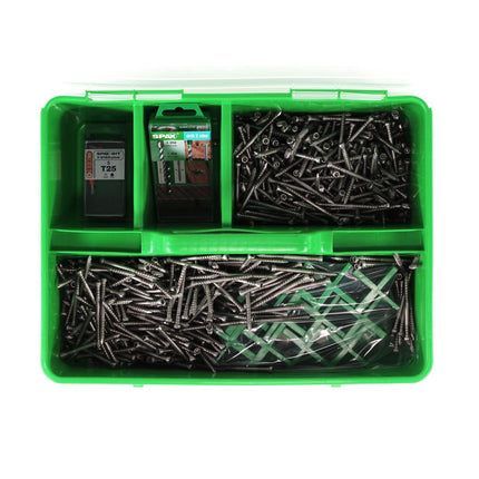 SPAX Green Box Terrasse 5 x 60 Schrauben Set Edelstahl 25-28 m² ( 5000009030009 ) Zylinderkopf Torx T-STAR plus T25 CUT - Toolbrothers