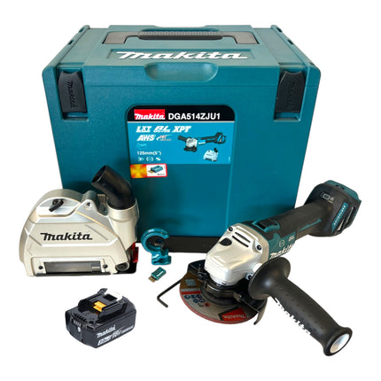Makita DGA 514 F1JU1 Cordless angle grinder 18 V 125 mm brushless + 1x rechargeable battery 3.0 Ah + Makpac - without charger