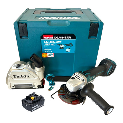 Makita DGA 514 M1JU1 Cordless angle grinder 18 V 125 mm brushless + 1x rechargeable battery 4.0 Ah + Makpac - without charger