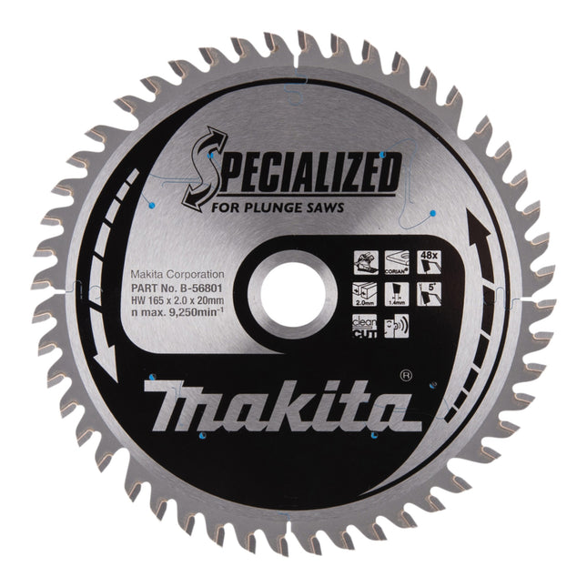Makita CCPF16548EL Lama circolare SPECIALIZZATA 165 x 20 x 2,0 mm 48 denti ( B-56801 ) per materiale composito Corian
