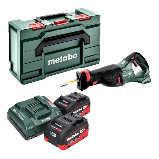 Metabo SSEP 18 LT cordless reciprocating saw 18 V 32 mm + 2x LiHD battery 8.0 Ah + charger + metabox