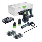 Martello combinato a batteria Festool KHC 18 EB-Basic 18 V 2,6 J SDS-Plus Brushless + 2x batteria ricaricabile 4,0 Ah + caricatore rapido + systainer