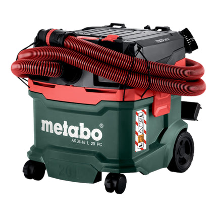 Metabo AS 36 18 L 20 PC cordless wet/dry vacuum cleaner 36 V ( 2x 18 V ) 20 L + 4x LiHD battery 8.0 Ah + double charger
