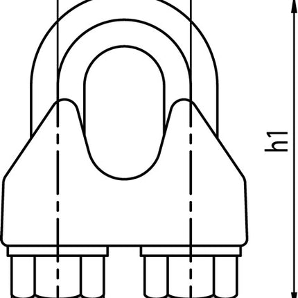 Sicherheitsdrahtseilklemme DIN 1142-EN 13411-5 ( 1000120146 ) Gewinde M6 verzinkt