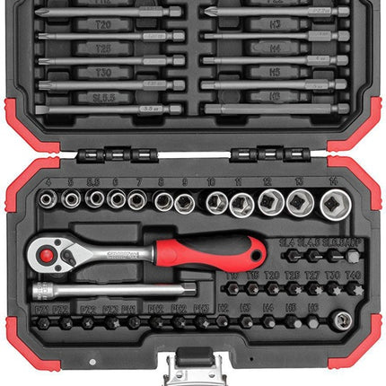 Gedore RED Bit-/Steckschlüsselsortiment R33003051 ( 8002654118 ) 51-teilig 1/4 ″ Anzahl Zähne 72