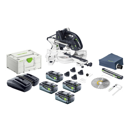 Festool KAPEX KSC 60 EB Basic Akku Kapp Zugsaege 18 V 36 V 216 mm Brushless 4x Akku 8 0 Ah Ladegeraet Systainer 0 - toolbrothers