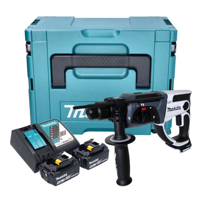 Makita DHR 202 RMJW Akku Bohrhammer 18 V 20 mm 2 0 J weiss 2x Akku 4 0 Ah Ladegeraet Makpac 0 - toolbrothers