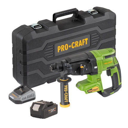 Procraft PHA40bb c Akku Bohrhammer 20 V 2 6 J SDS plus Brushless 1x Akku 4 0 Ah Ladegeraet Koffer 0 - toolbrothers