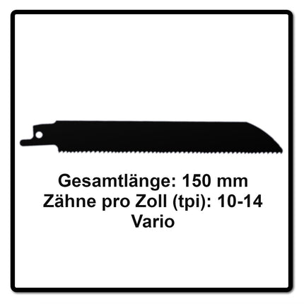 Komet Säbelsägeblatt METAL AND WOOD 150mm 10-14tp 10 Stk. ( 2x 501.011 ) HSS BI-Metall Vario - Toolbrothers