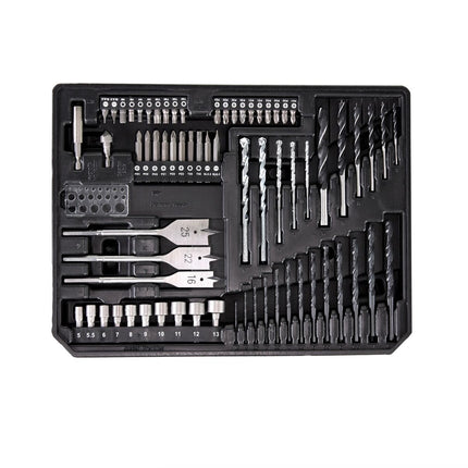 Makita DHP 458 SMX4 Akku Schlagbohrschrauber 18V 91Nm + 1x Akku 4,0Ah + Ladegerät + 70tlg. Bit Bohrer Set + Koffer