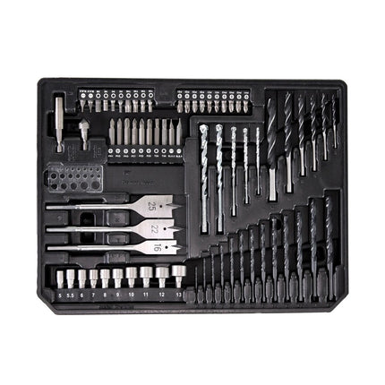 Makita DHP 481 SFX4 Akku Schlagbohrschrauber 18V 115Nm + 1x Akku 3,0Ah + Ladegerät + 70tlg. Bit Bohrer Set + Koffer