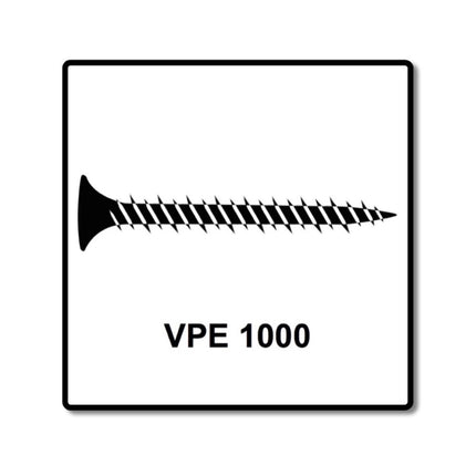 SPAX GIX-A Schnellbauschrauben Feingewinde magaziniert 3,9x35mm Phosphatiert 1000 Stück ( 1091170390356 ) Vollgewinde, Trompetenkopf, Kreuzschlitz H2, Nadelspitze