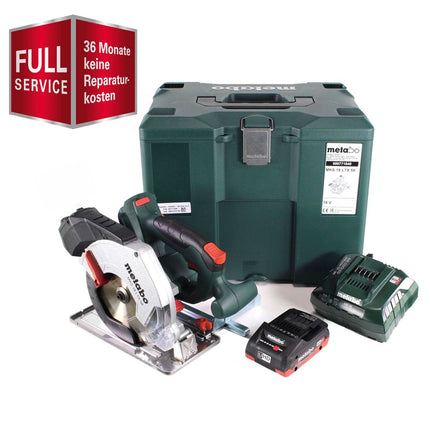 GRATIS 3 Jahre Full Service Rundum Schutz Metabo MKS 18 LTX 58 Akku Metall Handkreissäge 18V 165 mm + 1x Akku 4,0Ah + Ladegerät + MetaLoc