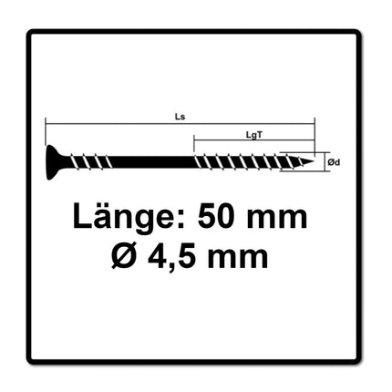 SPAX Fassadenschraube 4,5 x 50 mm 200 Stk. Edelstahl A2 ( 25470004505022 ) Fixiergewinde Mini Linsensenkkopf T-STAR Plus Torx T20 CUT