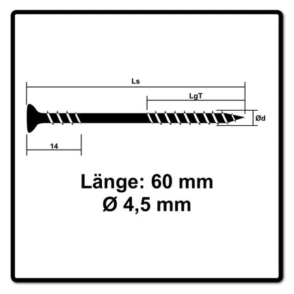 SPAX Fassadenschraube 4,5 x 60 mm 100 Stk. Edelstahl A2 ( 25470004506022 ) Fixiergewinde Mini Linsensenkkopf T-STAR Plus Torx T20 CUT