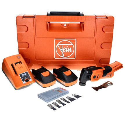 Fein MultiMaster AMM 700 MAX C Akku Oszillierer 18 V Starlock Max Brushless + 2x Akku 3,0 Ah + Ladegerät + 6 tlg. Zubehörset + Koffer