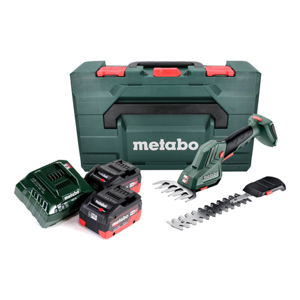 Metabo SGS 18 LTX Q Akku Gras und Strauchschere 18 V + 2x Akku 5,5 Ah + Ladegerät + metaBOX