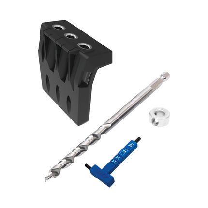 KREG Pocket Hole Jig 720 PRO Taschenloch Bohrschablone + Basis Station + Micro Bohrschablone + Stufenbohrer + Bit + Schrauben