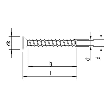 HECO MULTI MONTI plus F Schraubanker 7,5 x 60 mm 200 Stück ( 4x 48511 ) Betonschraube, Senkkopf, T-Drive, verzinkt blau, A2K