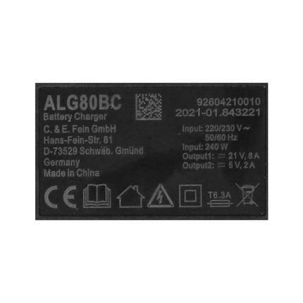 FEIN Akku Starter Set 18 V 1x Akku 6,0 Ah + ALG 80 BC Ladegerät