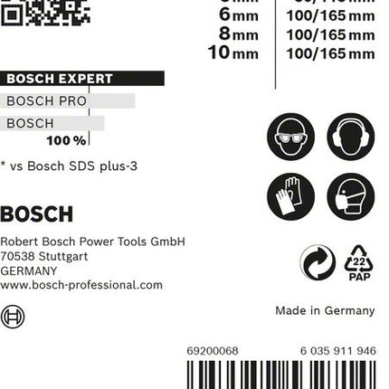 Bosch EXPERT SDS Plus-7X Hammerbohrer Set 5 - 10 mm 5 tlg. ( 2608900197 ) für Beton / Stein - Nachfolger von 2608576199 - Toolbrothers