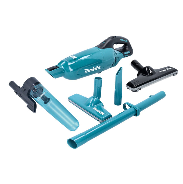 Makita DCL 280 FZ Akku Staubsauger 18 V Brushless + Zyklon Abscheidervorsatz + Teppich Bodendüse - ohne Akku, ohne Ladegerät