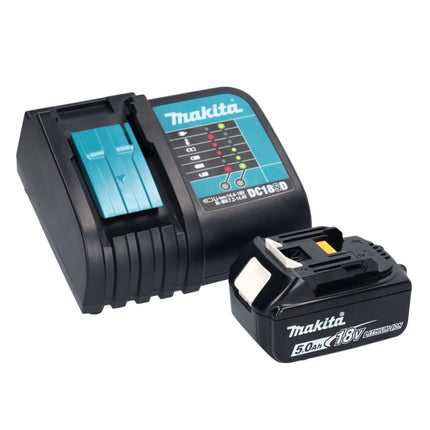 Makita DHP 482 STX5W Akku Schlagbohrschrauber 18 V 62 Nm weiß + 1x Akku 5,0 Ah + Ladegerät + 101 tlg. Zubehör Set + Koffer - Toolbrothers