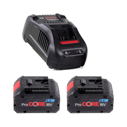 Bosch Starter-Set mit 2x ProCORE 18 V 8,0 Ah Professional Akku ( 1600A016GK ) und GAL 1880 CV Ladegerät