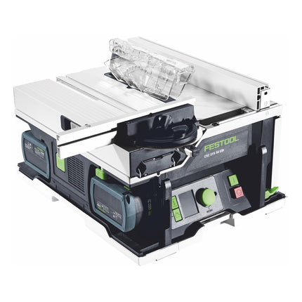 Festool CSC SYS 50 EBI-Set Akku Tischkreissäge 36 V ( 2x 18 V ) ( 577379 ) 168 mm Brushless + Untergestell + 2x Akku 5,0 Ah + Ladegerät + Systainer