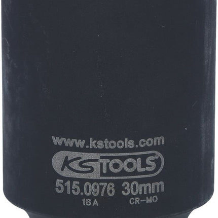KS TOOLS 1/2" 12-kant-Kraft-Stecknuss, lang, 30 mm ( 515.0976 ) - Toolbrothers