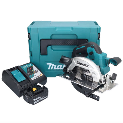 Makita DHS 661 RF1J Akku Handkreissäge 18 V 165 mm Brushless + 1x Akku 3,0 Ah + Ladegerät + Makpac - Toolbrothers