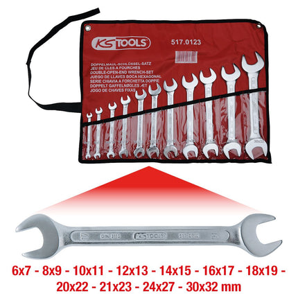 KS TOOLS Doppel-Maulschlüssel-Satz, 11-tlg, 6x7-30x32mm ( 517.0123 ) - Toolbrothers