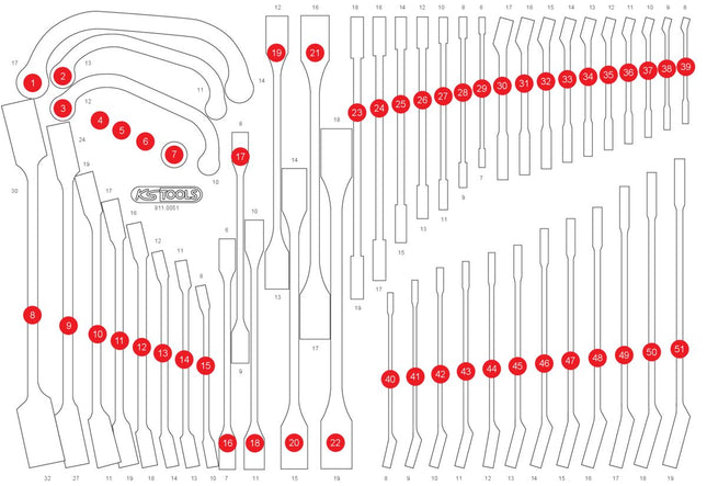 KS TOOLS Leere Schaumstoffeinlage zu 811.0051 ( 811.0051-97 )