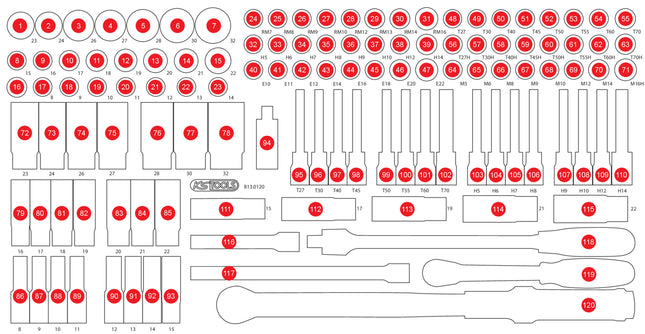 KS TOOLS Leere Schaumstoffeinlage zu 813 0120 813 0120 97  1 - toolbrothers