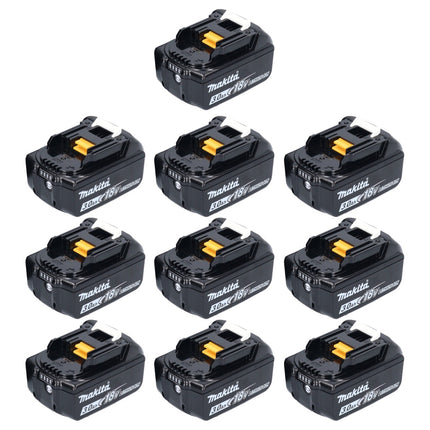 Makita Akku Set 10x BL 1830 B 18 V 3,0 Ah / 3000 mAh Li-Ion ( 10x 197599-5 ) mit LED Anzeige - original, kein Nachbau