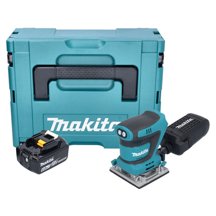 Makita DBO 484 G1J Akku Schwingschleifer 18 V 112 x 102 mm + 1x Akku 6,0 Ah + Makpac - ohne Ladegerät