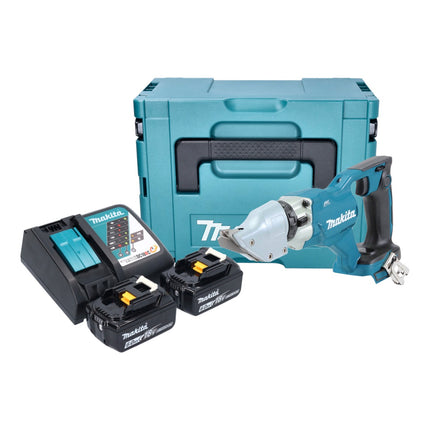 Makita DJS 200 RGJ Akku Blechschere 18 V 2,0 mm Brushless + 2x Akku 6,0 Ah + Ladegerät + Makpac