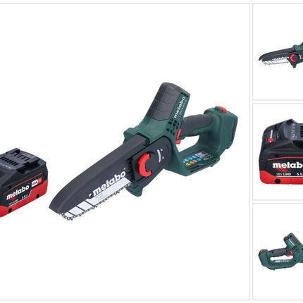 Metabo MS 18 LTX 15 Akku Gehölzsäge 18 V 15 cm 5 m/s + 1x Akku 5,5 Ah - ohne Ladegerät