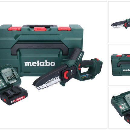 Metabo MS 18 LTX 15 Akku Gehölzsäge 18 V 15 cm 5 m/s + 1x Akku 2,0 Ah + Ladegerät + metaBOX