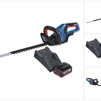 Bosch GHE 18V-60 Professional Akku Heckenschere 18 V 60 cm Brushless + 1x Akku 4,0 Ah + Ladegerät