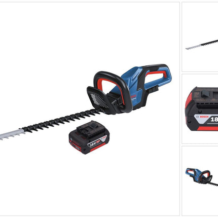 Bosch GHE 18V-60 Professional Akku Heckenschere 18 V 60 cm Brushless + 1x Akku 5,0 Ah - ohne Ladegerät