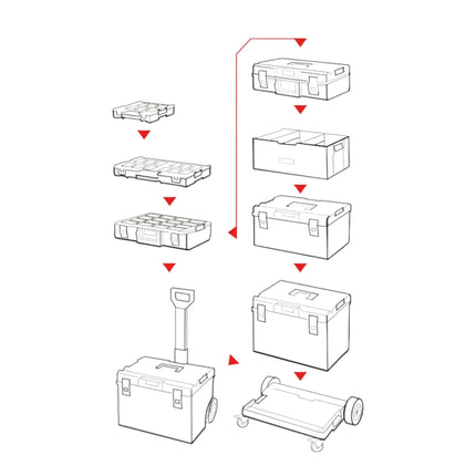 Qbrick System ONE 350 2.0 Basic Werkzeugkoffer 585 x 385 x 320 mm 38 l stapelbar IP66